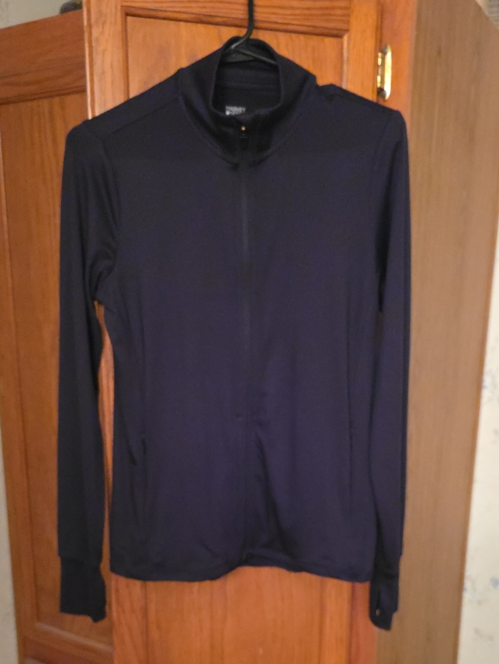 Market & Spruce Black Lightweight Full-Zip Utility Jacket
